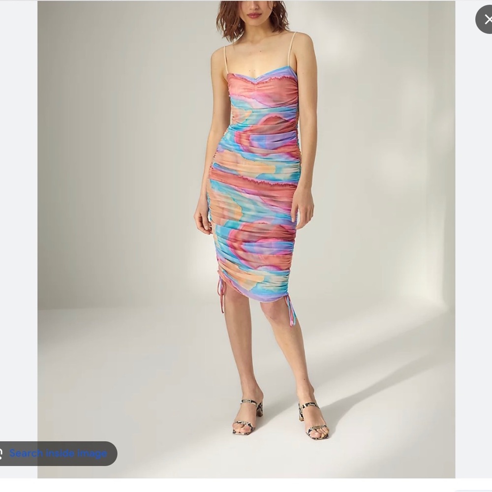 Wilfred Rivers Dress / Colourful Pastel Midi Length Mesh Aritzia Dress